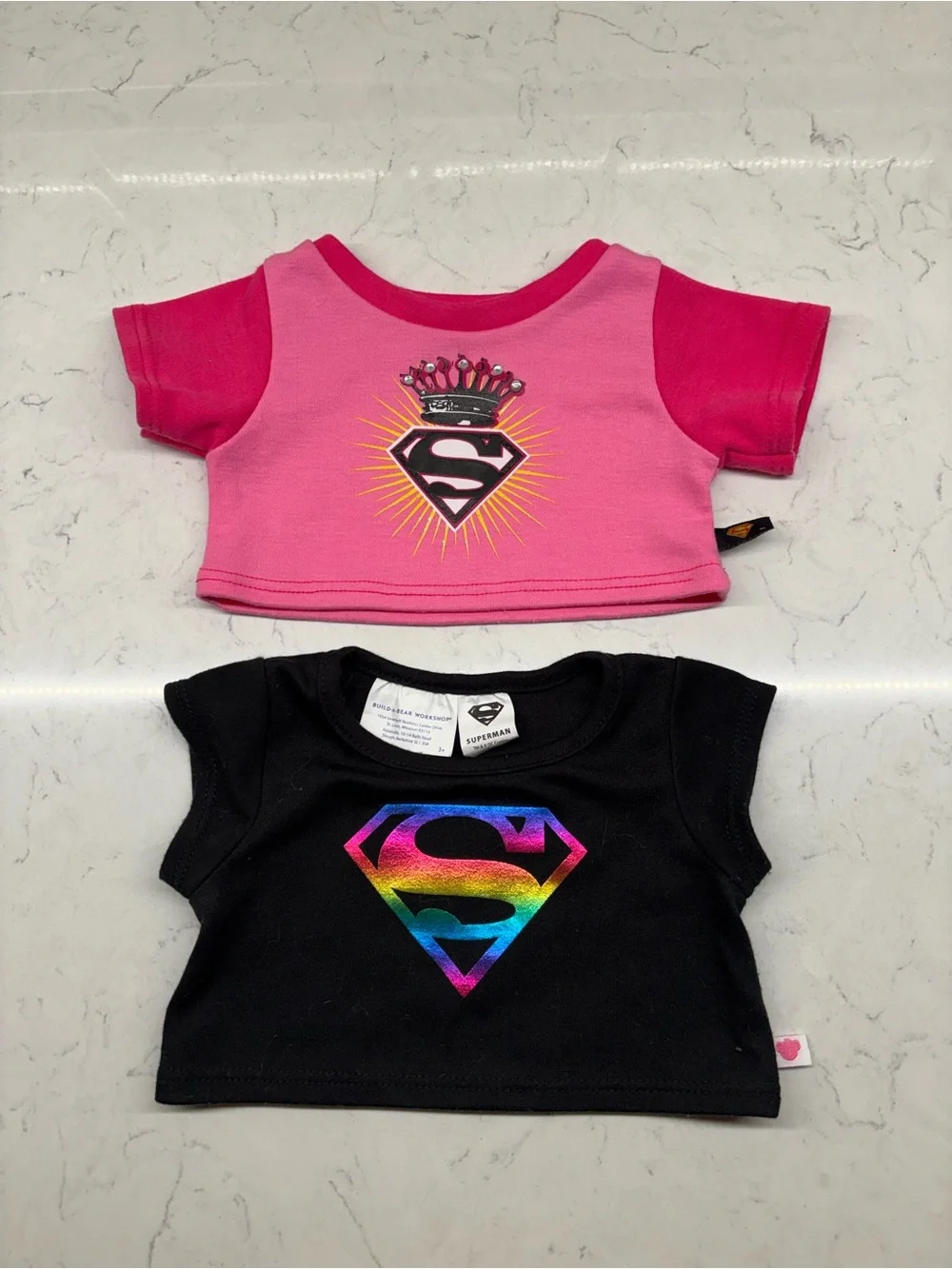 Build a Bear BABW DC Comics Superman Supergirl Set of Tops Plush